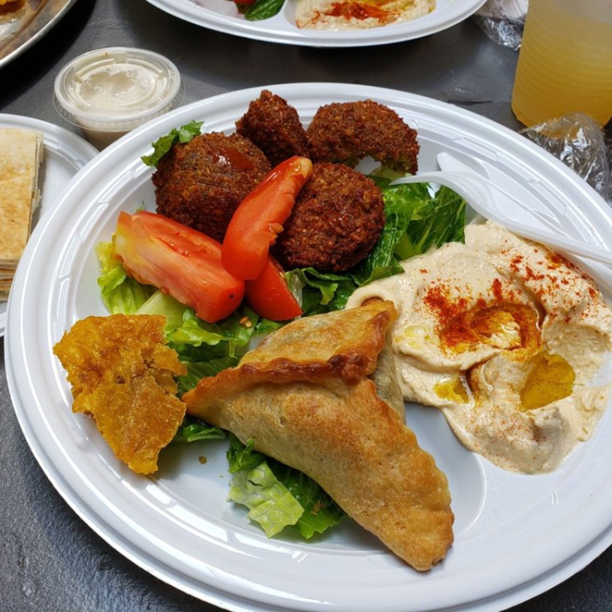 Tabouleh, Hummus, Spinach Pie